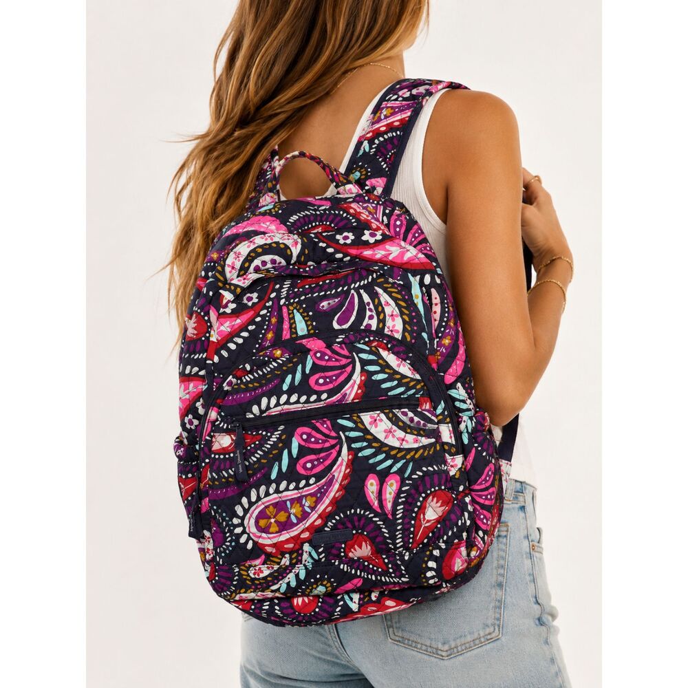 Vera Bradley Campus Backpack Retired Print Heather Quilted Paisley Floral School